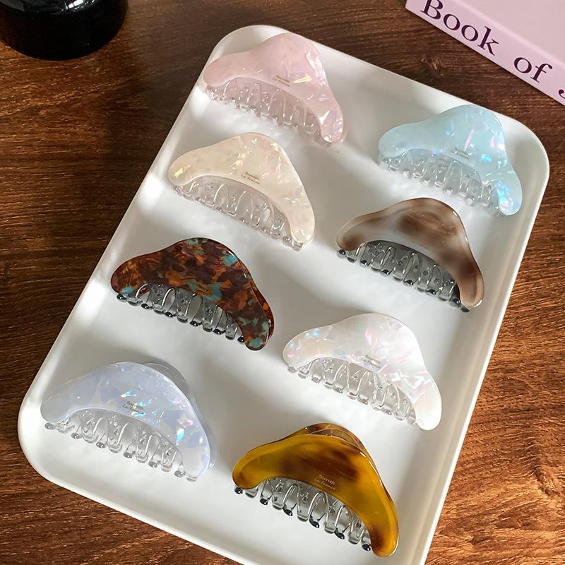 Sweet Color Block Acetate Hair Clip Women's Temperament Hairpins Simple Shark Clip Hair Accessories