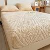 3D Geprägter Samt Bettüberwurf Dick Warm Plüsch Spannbettlaken Rutschfest Elastisch Matratzenschoner 90/120/150/180/220x200