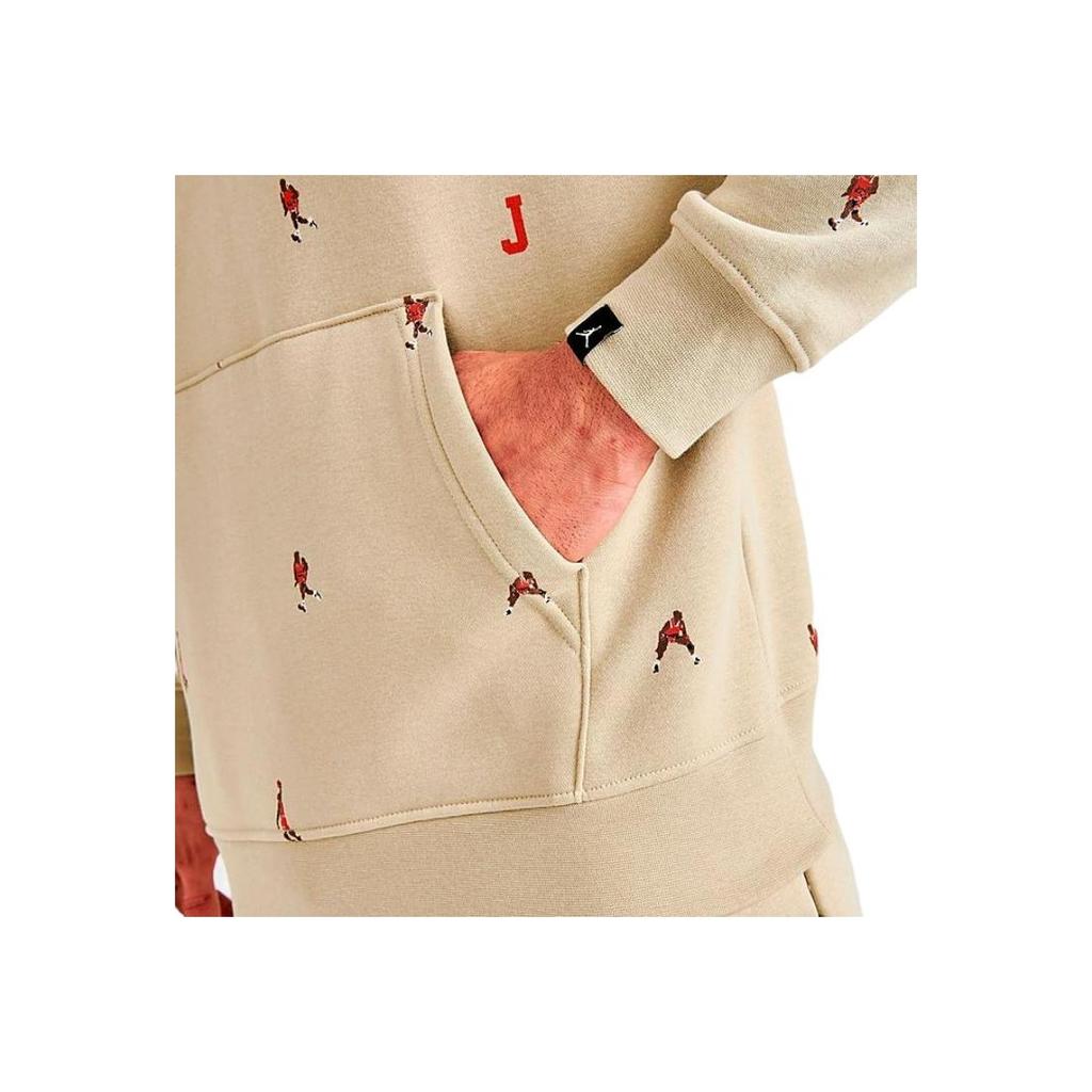 Jordan Niezbędna Świąteczna Bluza z Kapturem Fleece Jumpman Jasnobrązowa Męska Streetwear DV9392-206