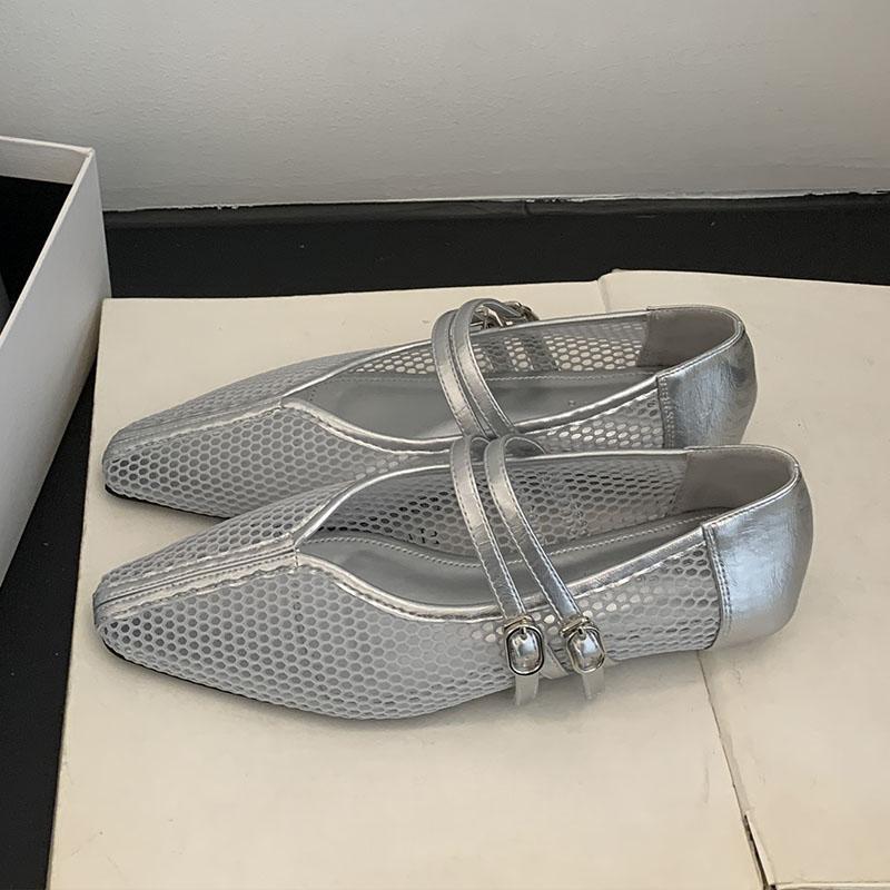 Fashion Female Buckle Strap Footwear Ladies Flats Mary Janes Lolita Shoes New In Summer Spring Fashion Mesh Women Flats With Shoes