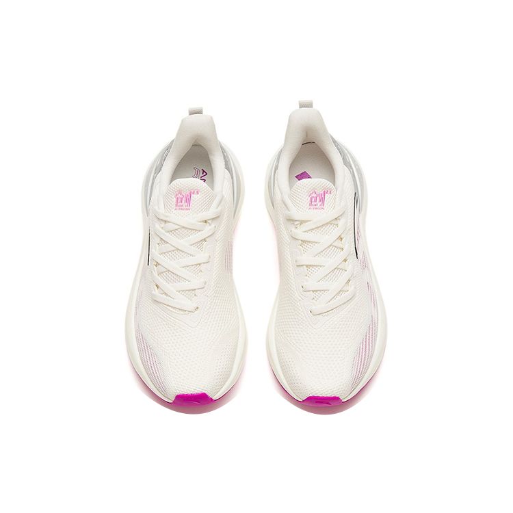 Anta Chuang 2.5 Mesh Cushioning Breathable Low-Top Running Shoes Women sneaker White Silver Purple 122235582-5