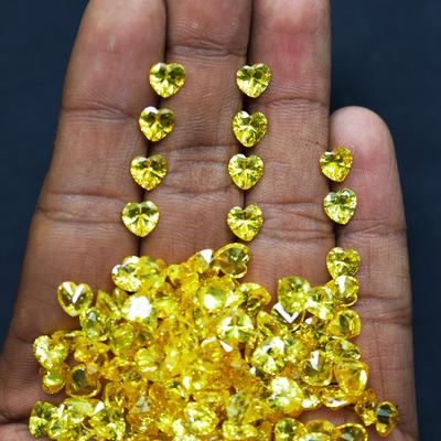 Heart Shape 6×6 Mm Flawless Natural Yellow Sapphire Certified Loose Gemstone Lot