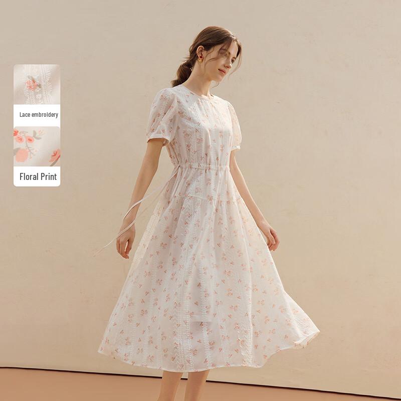 INMAN Sweet Lace Embroidered Floral Dress S
