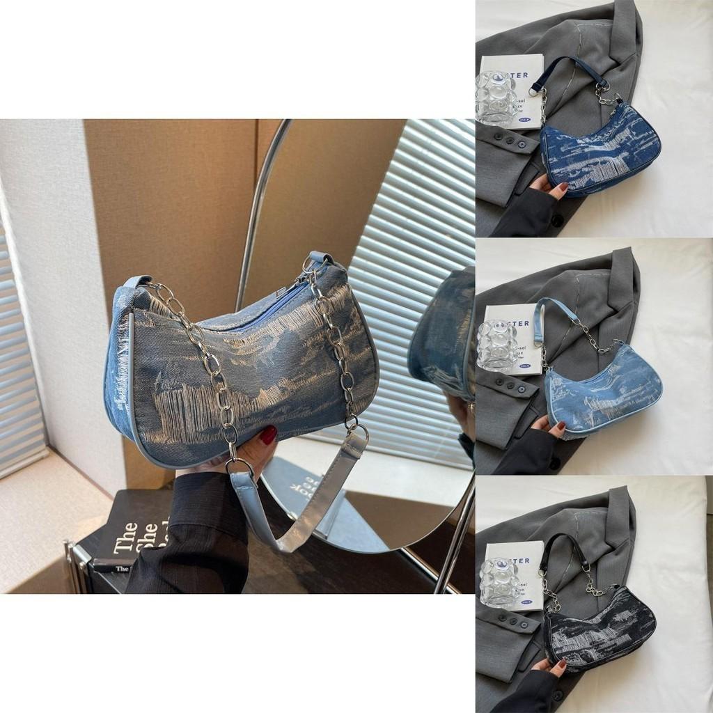 Trendy Denim Handbag For Women Fashionable Casual Street Style Shoulder Bag