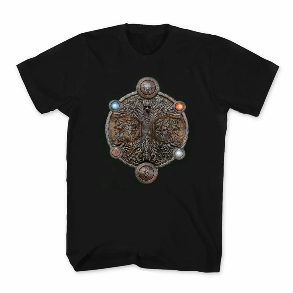 Kreatives Design Slawisches Lebensbaum T-Shirt 100% Baumwolle Rundhalsausschnitt Kurzarm Sommer Lässig Herren T-Shirt Streetwear