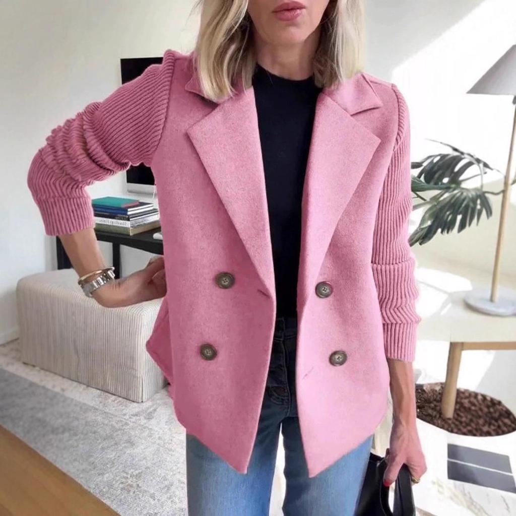 2025 European & American Women's Woolen Suit Collar Casual Top Coat