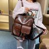 Women's Backpack Vintage Large Capacity Travel Bag Solid Color Single Shoulder Bag Versatile Casual Handbag