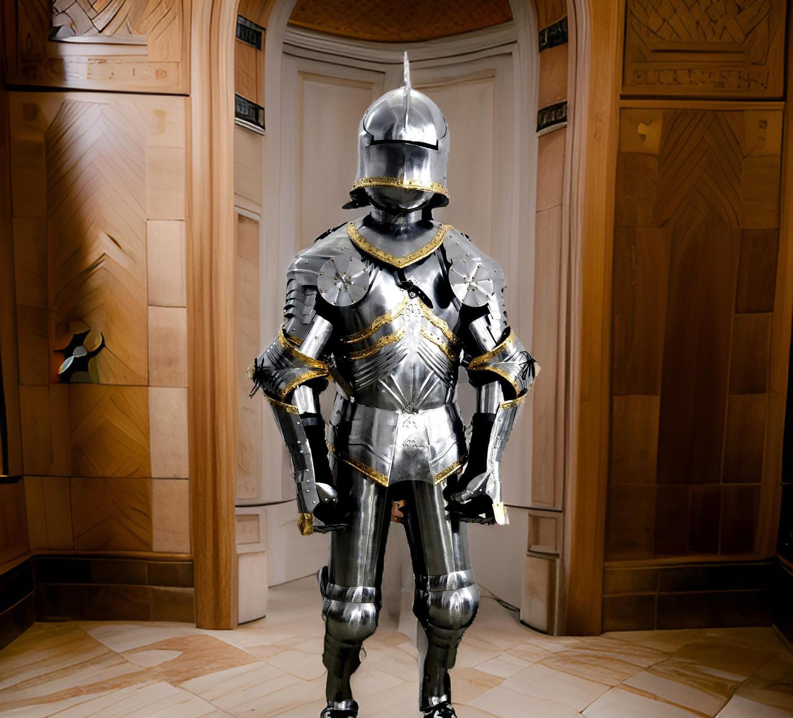 German Gothic Steel Armor Suit – Renaissance Medieval Knight Cosplay Outfit