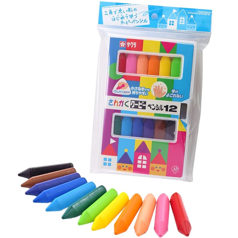 SAKURA Sakura Craypas Triangle Coupy Pencils 12 Colors FYL12-P Pack
