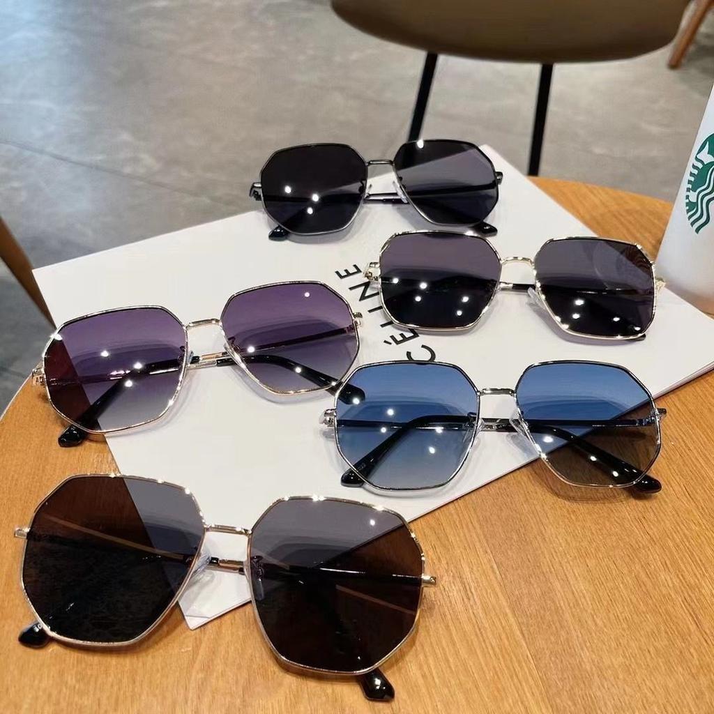 Sunglasses Polygon Sunscreen Shade Summer UV Protection Sunglasses Women's New Metal Frame