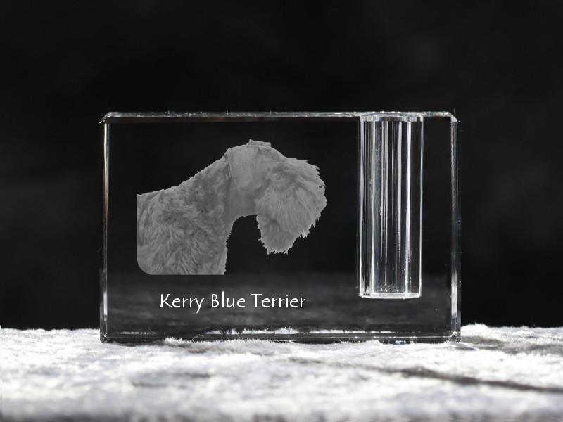 Kerry Blue Terrier, Irish Blue Terrier – Pen stand, crystal organiser with dog photo | Art-Dog