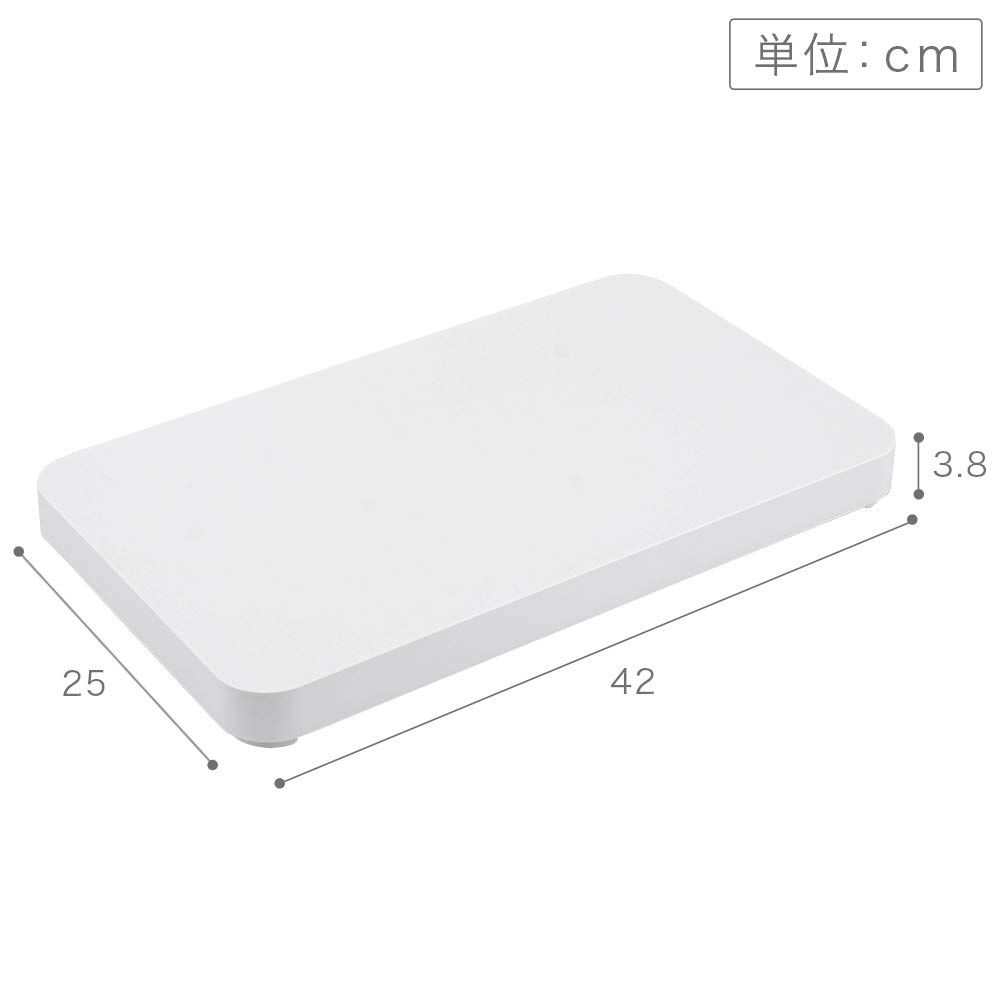 Yamazaki Tower Tabletop Draining Tray with Square W42 X D25 X 2528, Lid, (Lid Only), White, Approx. H3.8cm
