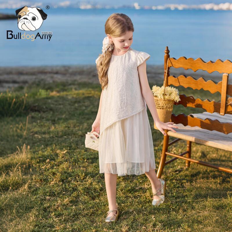 CHANZUIGOU Girls' Gilded Patchwork Mesh Princess Dress