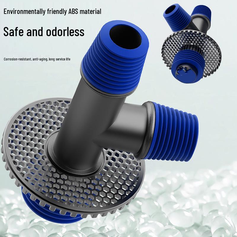 Three-Way Washing Machine Drain Connector with Anti-Odor Floor Cover
