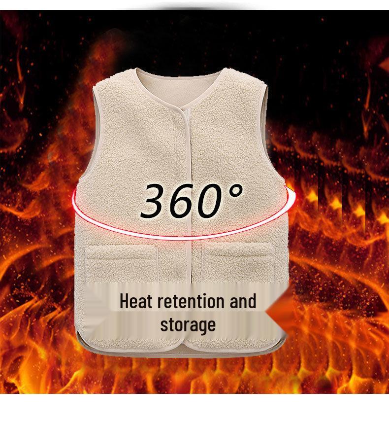 Gilet pour femme 2026 en laine d'agneau et cuir - Style coréen, Vêtement d'extérieur polyvalent Automne/Hiver