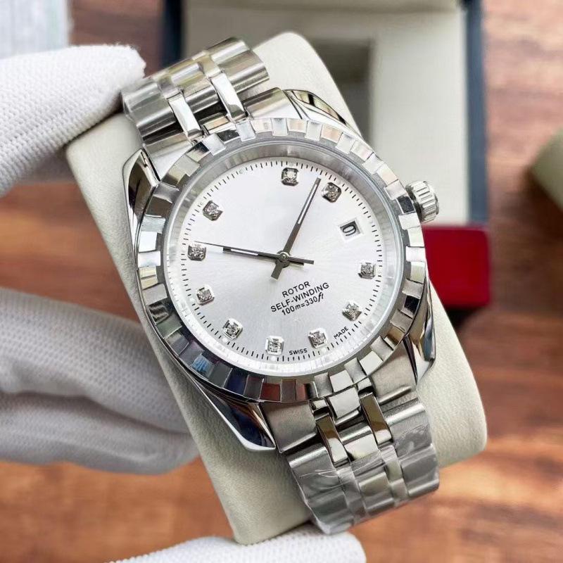 TUD Classic M22010 Men's Automatic Steel Watch with Serrated Bezel & Diamond Inlaid Plaid.