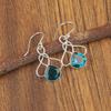 Apatite Gemstone 925 Sterling Silver Handmade Drop Earrings 1.50" For Engagement Gift EE-2-12