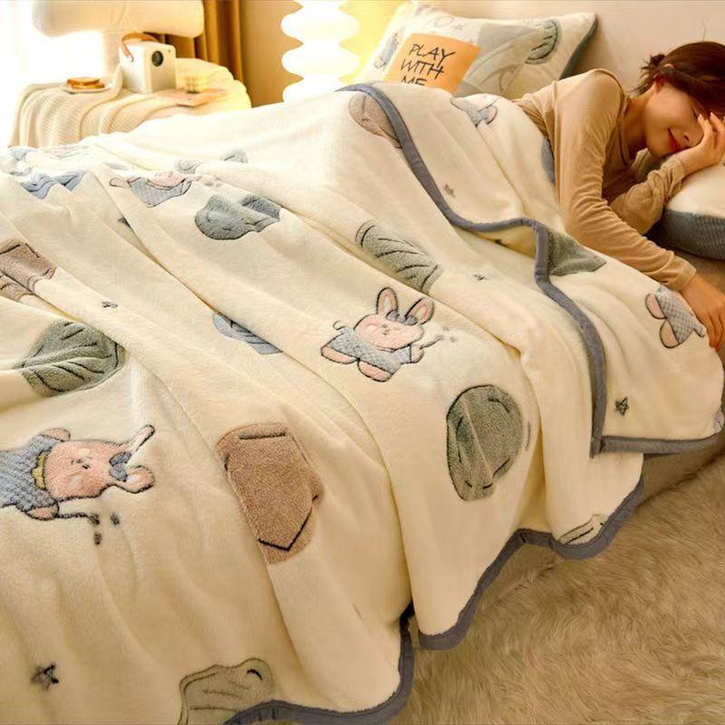 Decke Winter Verdickung Warme Flanell Bett doppelseitige Decke Einzel Schlafzimmer Einfache Bettwäsche Hohe Qualität