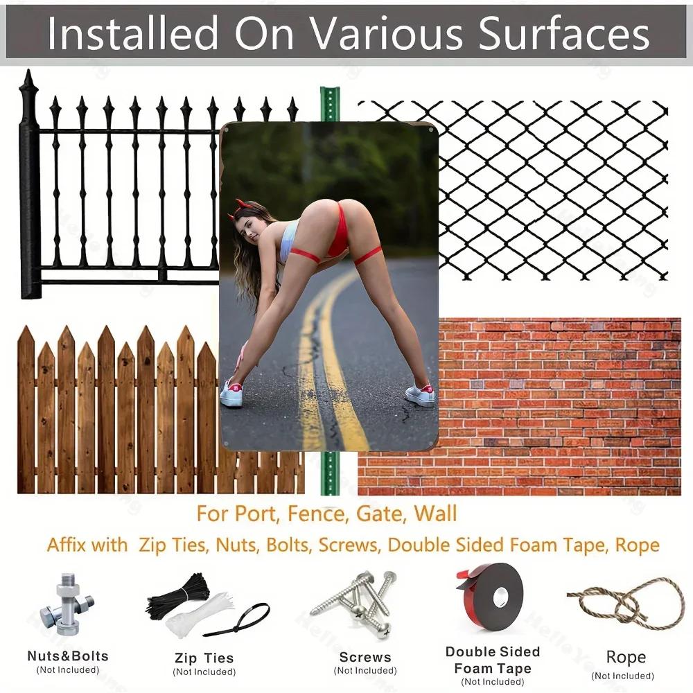 Metal Sign, Artistic Wall Decor. Iron Poster with 4 Pin Holes, Durable Iron Artwork for Home, Garden, and Party Venues.