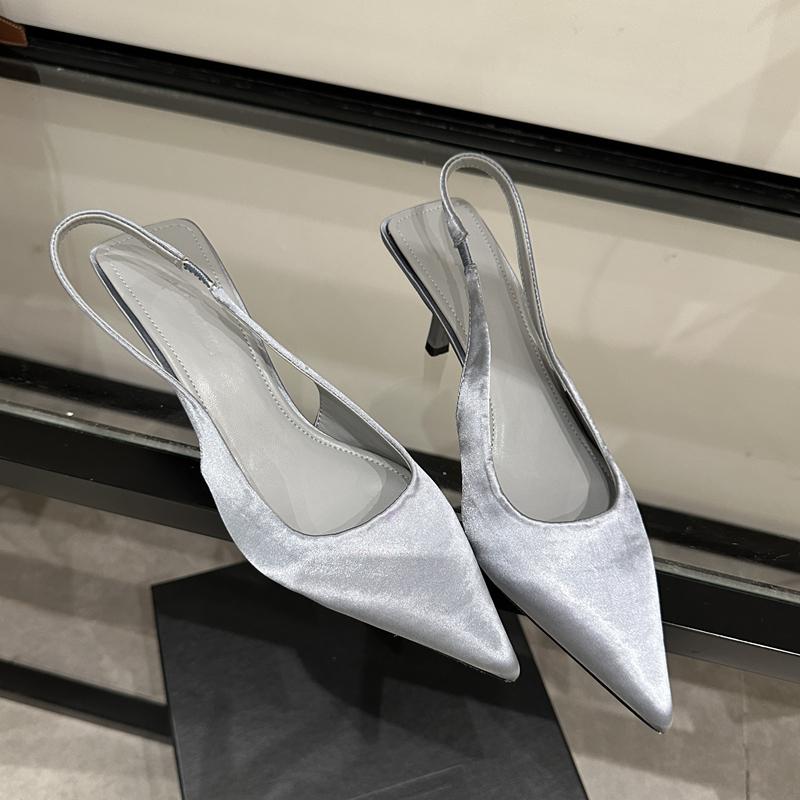 Móda SUOJIALUN 2025 Nová Značka Dámské Sandály Módní Špičatá Špička Nazouvací Boty Slingback Tenký Vysoký Podpatek Dámské Elegantní Společenské Lodičky