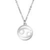 Lemegeton Zodiac Women's Necklace 12 Constellations Stainless Steel Pendant Choke Astrology Aries Leo Ring Jewelry Birthday Gift