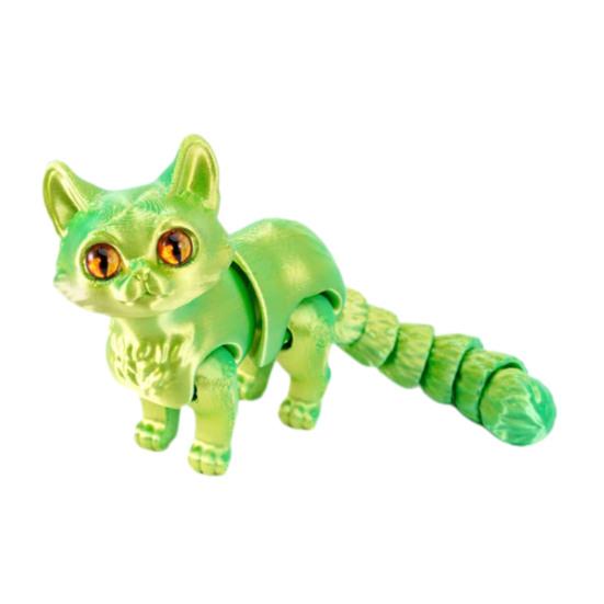 3D Printed Cat Articulated Cute Cat Fidget Toy Desktop Pet with Movable Joints Stress Relief Toy for Home Office Desk Classroom