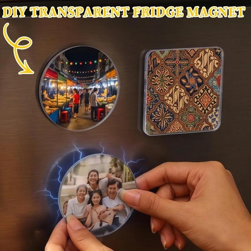 Puste Przezroczyste Akrylowe Magnesy na Lodówkę DIY Arkusze Magnesów na Lodówkę Naklejki na Lodówkę ze Zdjęciami Wystrój Kuchni Materiały do Rękodzieła