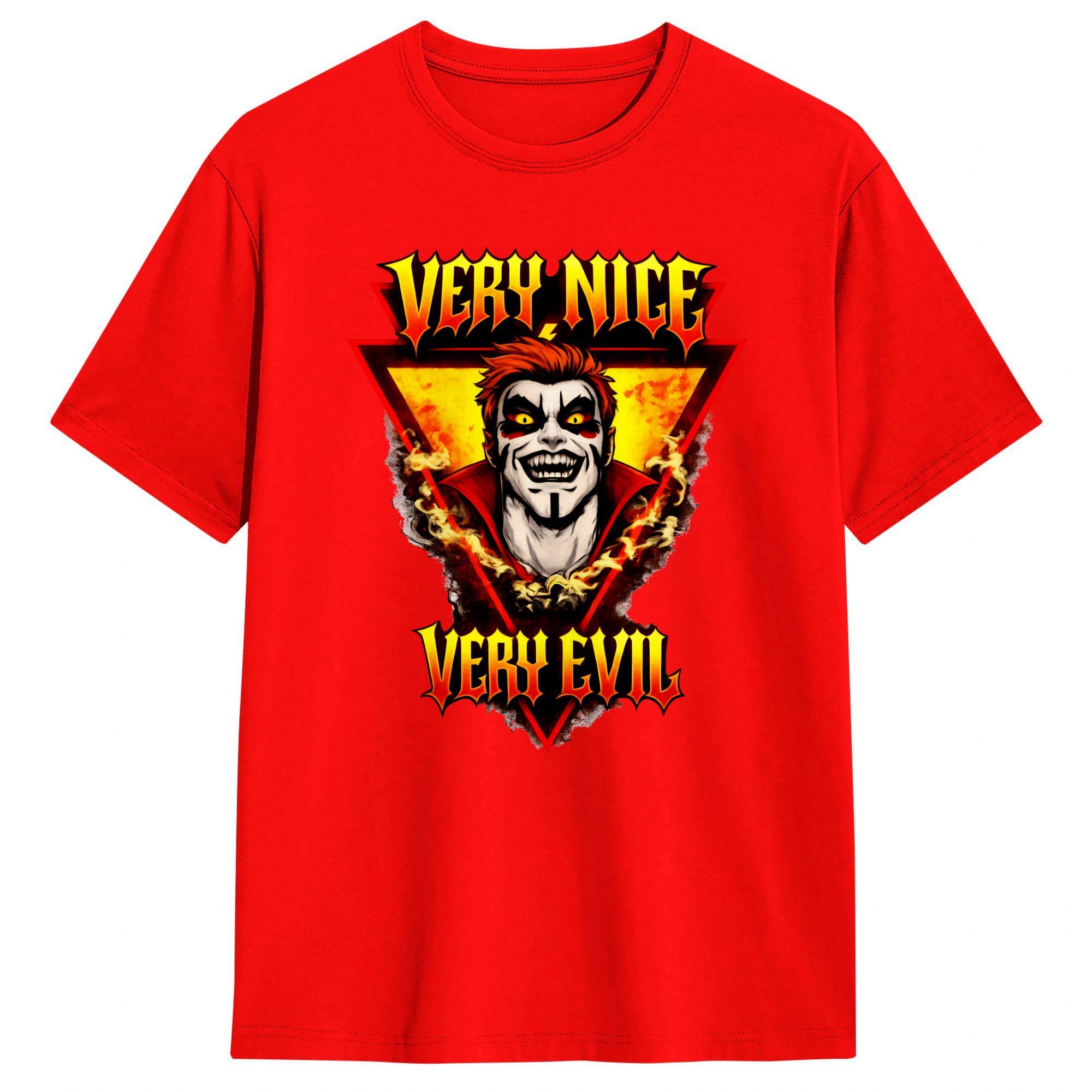 Danhausen Very Nice Very Evil TShirt Summer Cotton TShirts For Unisexs Novelty Casual Tee Shirt Short Sleeve Classic Top Tees L