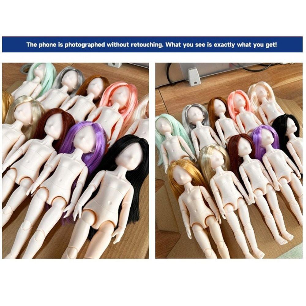 White Skin Doll Hair Transplant Head Straight Hair 1/6 BJD Girl Body Joints Movable Body Toys