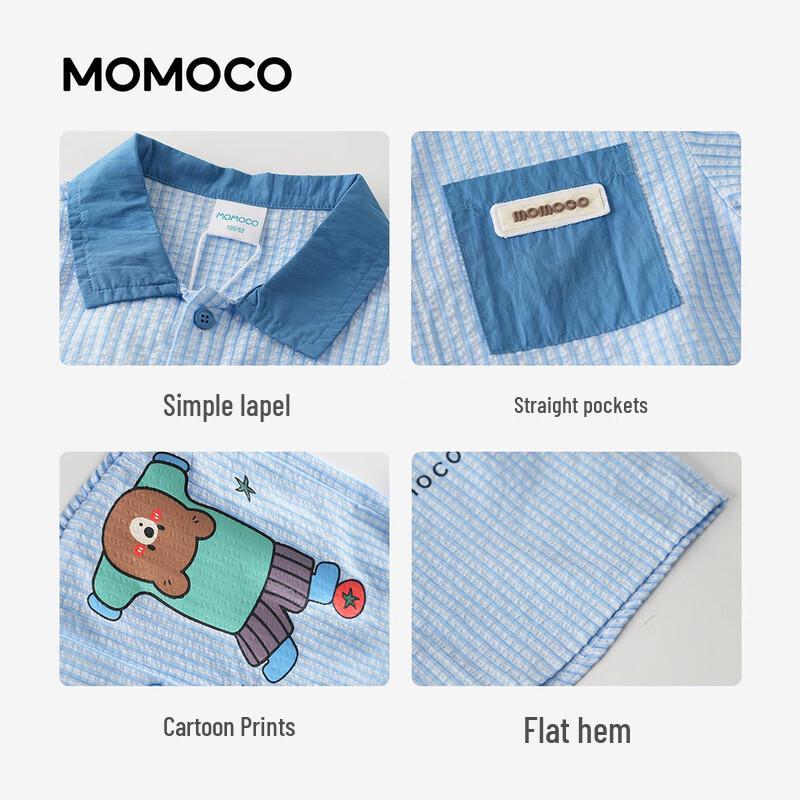 MOMOCO Boys' Short Sleeve Casual Shirt