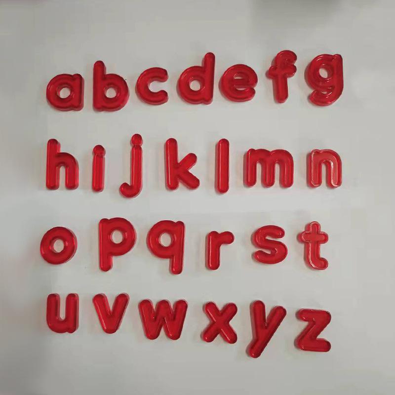 Gioco di matematica di parole alfanumeriche trasparenti con lettere maiuscole/minuscole arcobaleno, giocattolo educativo per l'apprendimento dell'aritmetica