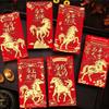 652F 6Pcs Lucky Money Pocket Chinese Spring Festival Money Envelopes For Wedding Housewarming Chinese Festival Celebration