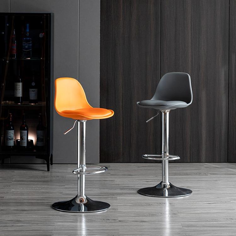 Adjustable Leather Upholstered Bar Stools for Bar Modern Swivel Bar Chair Barstools Counter Height with Backrest Chaises Chair