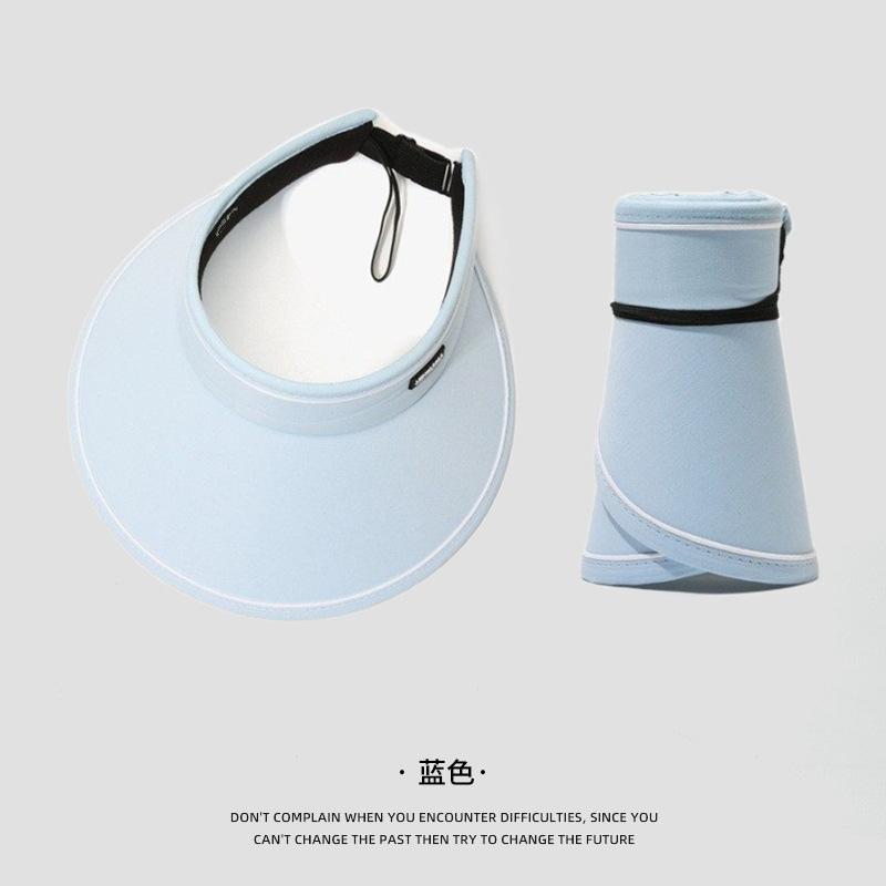 Summer Empty Top Sun Hat Outdoor Sun Protection Breathable Sun Hat Big Head Circumference Brim Fashionable Foreign Style Face Hat Children