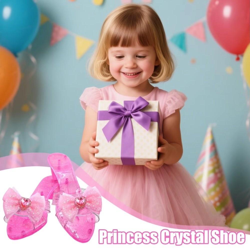 Pretend Play House Games Princess Crystal Shoes for Stage Masquerade Special Occasion Decorators Children's Toys