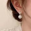 Französische Retro Zirkon Perlenohrringe: Leichte Luxus-Stecker für Damen