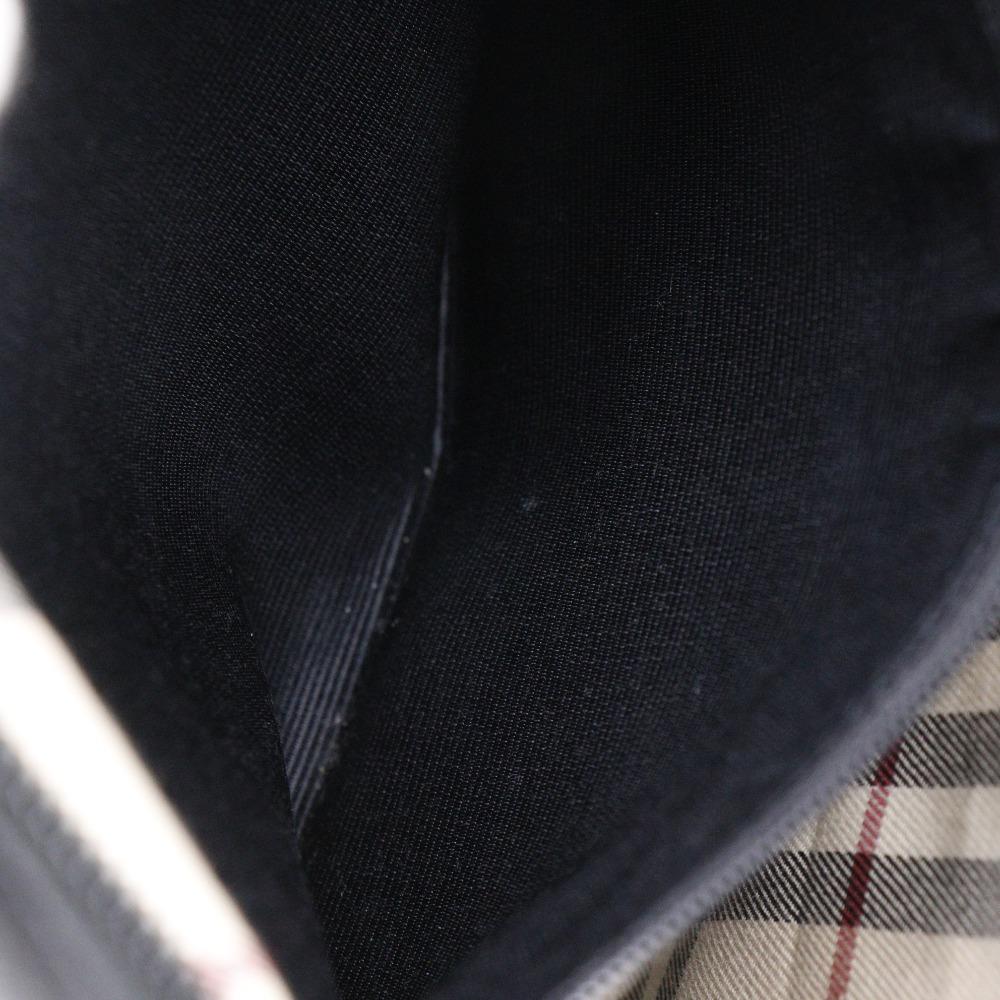 BURBERRY Shibo leather Handbag Nova Check black leather Women Used