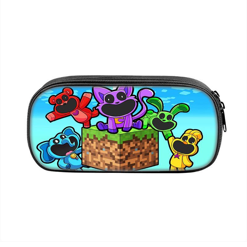 Smiling Critters Cartoon Pencil Case Nylon Kids School Supplies Storage For Children