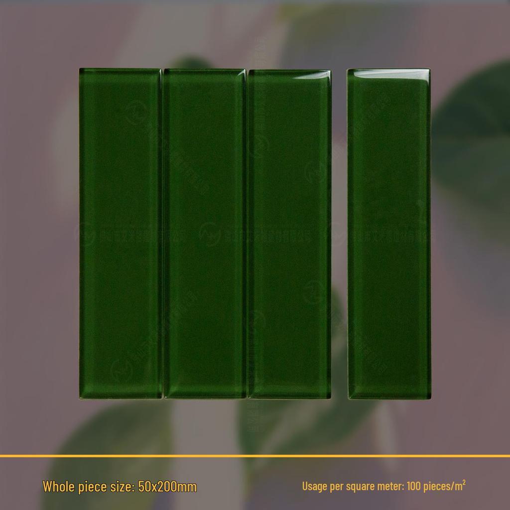 Dopamine Glass Handmade Tile: 50x200mm for Bathroom, Kitchen, Bar, and Shop Walls