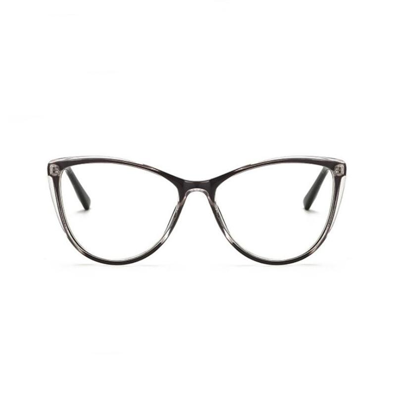 Blu-ray Blocking Cat Eye Multifocal Progressive Eyeglasses Photochromic Oval Optical Prescription Spectacle for Women Men