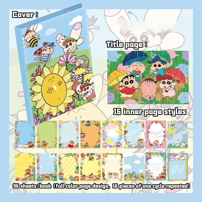 Cartoon Simple A5 Hard Shell Color Page Notebook Kawaii Anime Homework Drawing Student Diary Handbooks Birthday Gifts