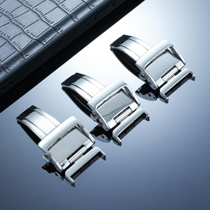 Dla zegarków Seiko Premier Series SNP093 SNP096 Klamra Paska Wysokiej Jakości Stal Nierdzewna Podwójnie Naciskana Klamra Metalowa Klamra Motylkowa