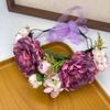 Rose Flower Headband Festival Wedding Green Leaf Floral Headpiece Flower Crown  for Women Girls