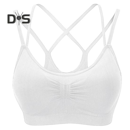 Women Sport Bra Multi Strap Hollow Out Back Push-up Vest Bra Quick-drying No Wire Seamless Gym Jogging Bra with Removable Padding