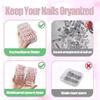 Multi-Layer Transparent Plastic Press-On Nail Storage Box With Adhesive Strips For Wearable Nail Display Organization Case