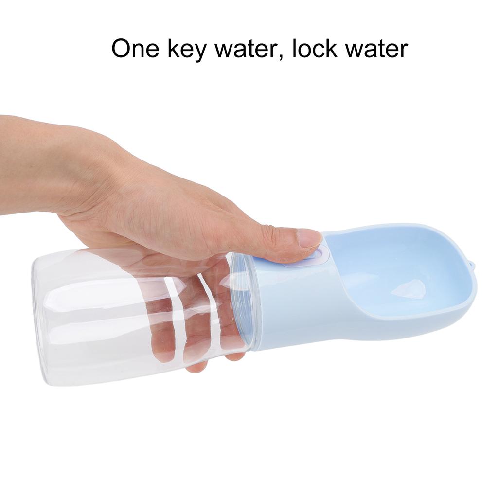 400ml Dog Water Bottle Food Grade Lkproof Water Saving Portable Dog Water Bowl Dispenser with Lanyard for Outdoor