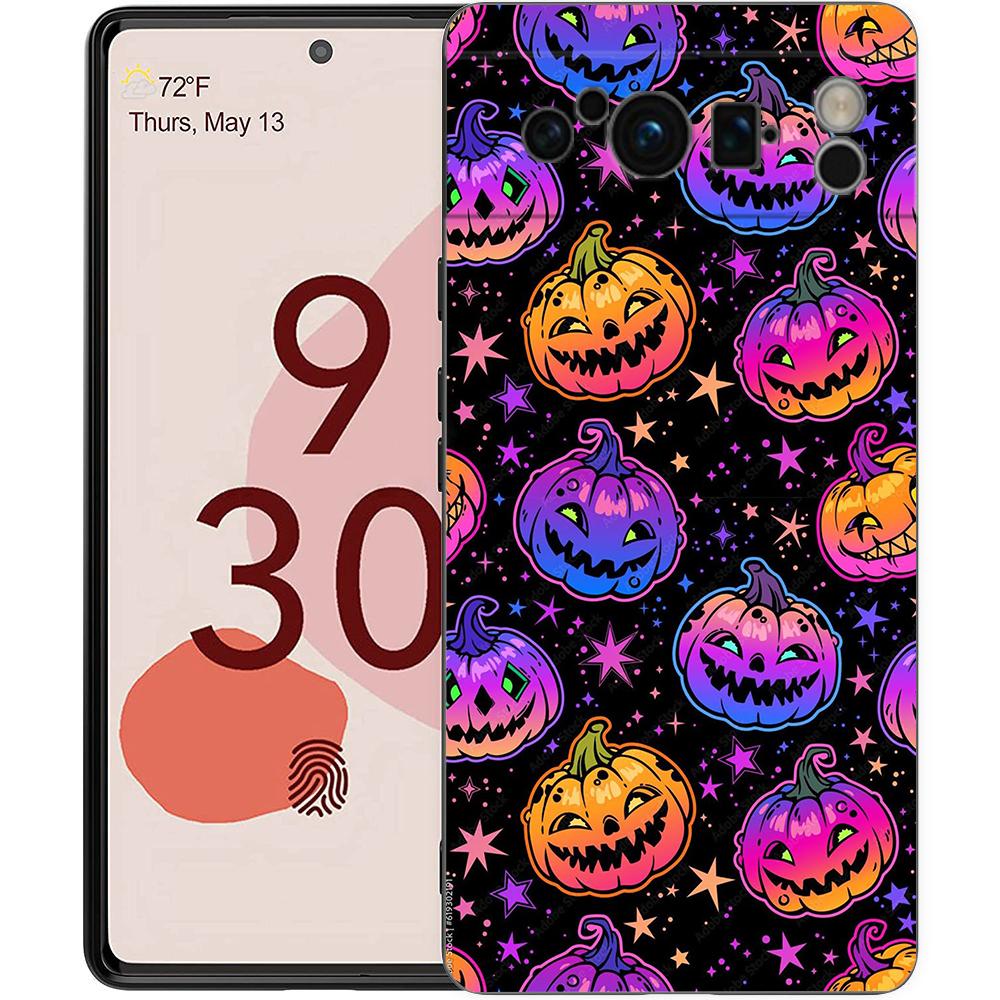 

Phone Case Cover for Google Pixel/9/8/7/6/7A/6A/Pro Shockproof Soft TPU 9/Pro/XL Shell Capas Halloween Pumpkin Ghost Bat Pattern Pixel 7a