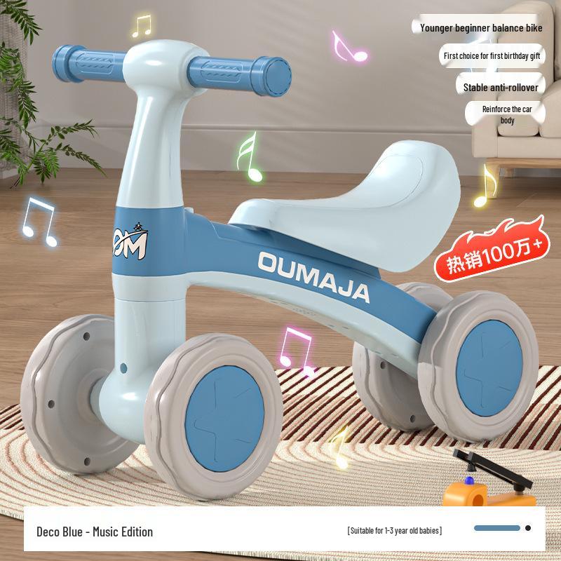 Rowerek biegowy dla malucha: Hulajnoga bez pedałów i Chodzik dla dzieci w wieku 1-3 lat na czterech kołach