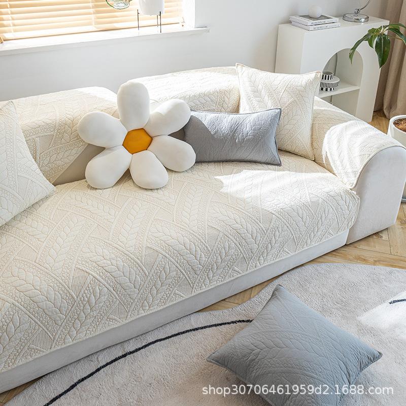 Summer Cotton Sofa Cushion Pastoral All-season Non-slip Cushion Simple Modern Leather Sofa Cover Seat Cushion Cover