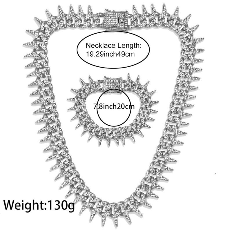 Elegant Necklace Sparkling Full Rhinestones Bracelet Alloy Texture Suitable for Evening Parties and Everyday Charm